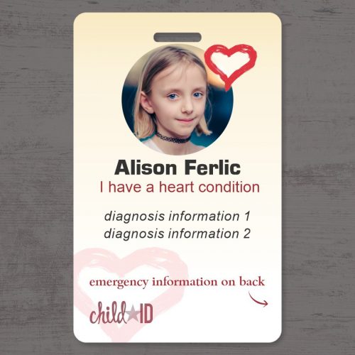 Child ID Heart front