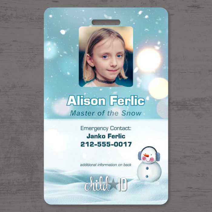 Child ID Snow front